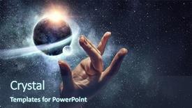  Presentation with creation - PPT theme with idea of earth creation mixed background and a ocean colored foreground