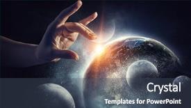  Presentation with creation god - Colorful PPT layouts enhanced with idea of earth creation mixed backdrop and a ocean colored foreground