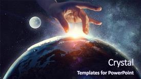  Presentation with creation - Presentation design with idea of earth creation mixed background and a wine colored foreground