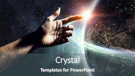  Presentation with creation - Presentation design with idea of earth creation mixed background and a ocean colored foreground