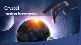  Presentation with creation - Amazing presentation design having idea of earth creation mixed backdrop and a navy blue colored foreground