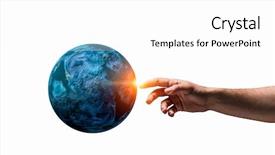  Presentation with creation - Beautiful presentation theme featuring idea of earth creation backdrop and a  colored foreground