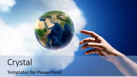  Presentation with creation god - Presentation theme enhanced with idea of earth creation background and a light blue colored foreground