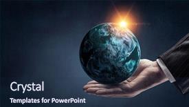  Presentation with creation - Slide deck consisting of idea of earth creation background and a navy blue colored foreground