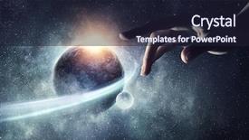  Presentation with creation god - Colorful PPT theme enhanced with idea of earth creation backdrop and a wine colored foreground