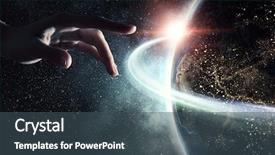  Presentation with creation god - Audience pleasing theme consisting of idea of earth creation backdrop and a ocean colored foreground