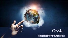  Presentation with creation - Beautiful theme featuring idea of earth creation backdrop and a navy blue colored foreground