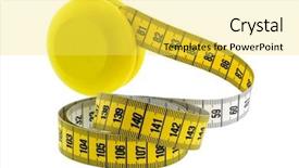  Presentation with measuring - Slide set consisting of idea of yo-yo diet background and a yellow colored foreground