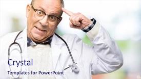  Presentation with medical smiling doctor - PPT layouts having idea or thought good memory background and a sky blue colored foreground