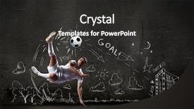  Presentation with football play diagram - Amazing presentation having coachingfootball - football player in jump striking backdrop and a dark gray colored foreground