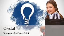  Presentation with light bulb - Slide set consisting of idea text and light bulb background and a sky blue colored foreground