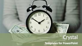  Presentation with time money - Presentation design featuring idea that time is money background and a seafoam green colored foreground
