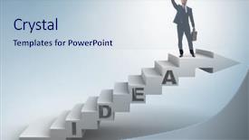  Presentation with climbing stairs - Audience pleasing presentation theme consisting of idea with businessman climbing steps backdrop and a lemonade colored foreground