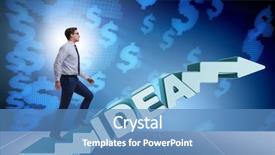  Presentation with climbing stairs - PPT theme featuring idea with businessman climbing steps background and a  colored foreground