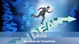  Presentation with climbing stairs - Beautiful presentation design featuring idea with businessman climbing steps backdrop and a  colored foreground