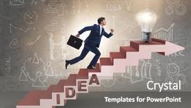  Presentation with climbing stairs - Presentation theme featuring idea with businessman climbing steps background and a  colored foreground