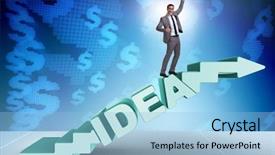  Presentation with climbing stairs - Cool new slide set with idea with businessman climbing steps backdrop and a  colored foreground