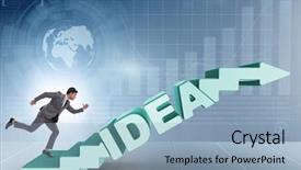  Presentation with climbing stairs - Slides having idea with businessman climbing steps background and a  colored foreground