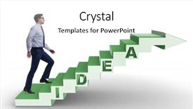  Presentation with climbing stairs - Colorful PPT theme enhanced with idea with businessman climbing steps backdrop and a  colored foreground