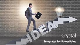  Presentation with climbing stairs - PPT theme with idea with businessman climbing steps background and a  colored foreground
