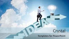  Presentation with climbing stairs - PPT layouts featuring idea with businessman climbing steps background and a  colored foreground