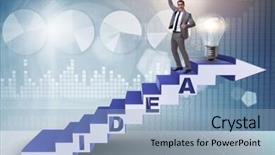  Presentation with climbing stairs - PPT layouts having idea with businessman climbing steps background and a  colored foreground
