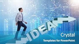  Presentation with climbing stairs - Amazing slide set having idea with businessman climbing steps backdrop and a teal colored foreground