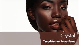  Presentation with african american doctors - PPT theme with ideal - attractive african american woman closeup background and a tawny brown colored foreground