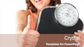  Presentation with weight loss woman showing - Beautiful presentation design featuring ideal - diet and weight - young backdrop and a coral colored foreground