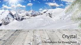  Presentation with winter - Presentation theme featuring ideal for your product placement background and a light gray colored foreground