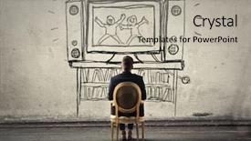  Presentation with watching tv - Beautiful PPT layouts featuring show case - watching tv backdrop and a light gray colored foreground