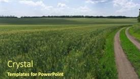  Presentation with road - Slide deck with idealistic-summer-landscape-with-road background and a tawny brown colored foreground