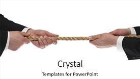  Presentation with rope - Theme having opposing ideas - two men's hands tugging rope background and a  colored foreground