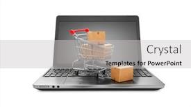  Presentation with online shopping - Colorful theme enhanced with ideas-about-online-shopping-cartons backdrop and a light gray colored foreground