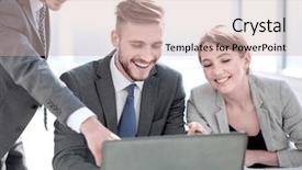  Presentation with new business ideas - Beautiful slide deck featuring ideas for a new project backdrop and a soft green colored foreground