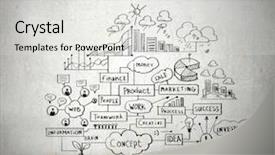  Presentation with ideas - PPT theme with ideas on wall collage background and a light gray colored foreground
