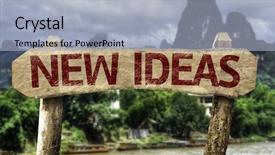  Presentation with new ideas - Colorful slides enhanced with ideas sign with a rural backdrop and a light blue colored foreground