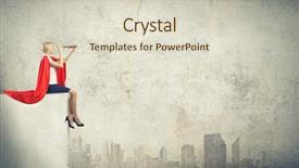  Presentation with confident - Presentation theme with ideas success - young confident woman in red background and a  colored foreground