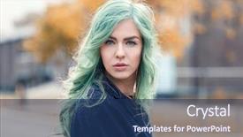  Presentation with hair color - Amazing presentation theme having ideas young woman with mint backdrop and a ocean colored foreground