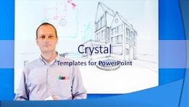  Presentation with structure design - Cool new slide deck with ideation - architect holding a white board backdrop and a  colored foreground