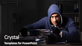  Presentation with identity theft - Amazing presentation theme having identical - thief trying to steal personal backdrop and a black colored foreground