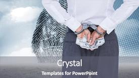  Presentation with bribe - PPT layouts featuring identify problem - businessman in handcuffs holding bribe background and a gray colored foreground