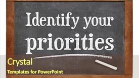  Presentation with chalk - PPT theme featuring identify-your-priorities-white-chalk background and a tawny brown colored foreground