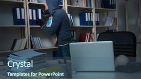  Presentation with industrial espionage - Colorful PPT layouts enhanced with identity access management - young man in industrial espionage backdrop and a ocean colored foreground