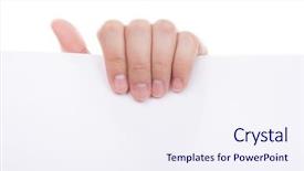  Presentation with trophy award hand holding - Theme having identity card - woman hand holding white empty background and a sky blue colored foreground