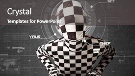  Presentation with hacking - Amazing slide deck having identity in futuristic enviroment backdrop and a dark gray colored foreground