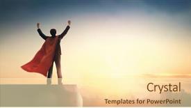  Presentation with washington dc city skyline - Cool new slides with identity management - superhero businessman looking at city backdrop and a cream colored foreground