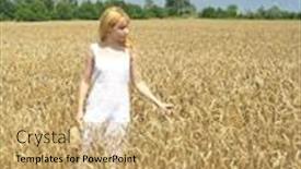  Presentation with scene - Beautiful slides featuring idilic-scene-with-girl backdrop and a coral colored foreground