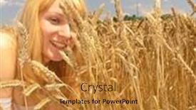  Presentation with scene - Cool new slides with idilic-scene-with-girl backdrop and a gold colored foreground