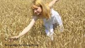  Presentation with scene - Amazing PPT layouts having idilic-scene-with-girl backdrop and a coral colored foreground